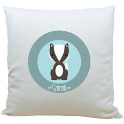 A Piece Of Personalised Badger Cushion, Light Blue